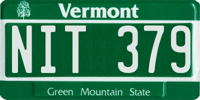 VT license plate NIT379