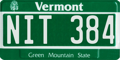 VT license plate NIT384