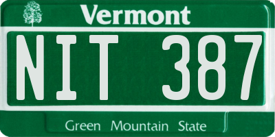 VT license plate NIT387