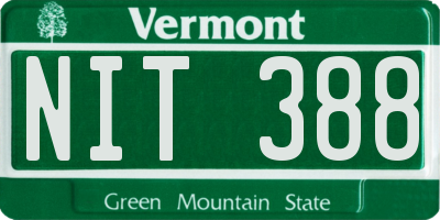 VT license plate NIT388