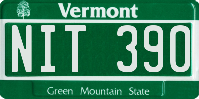 VT license plate NIT390