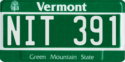 VT license plate NIT391