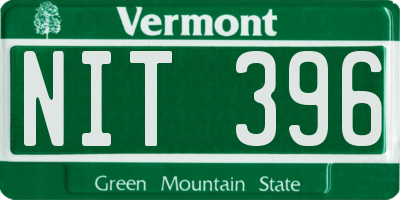 VT license plate NIT396