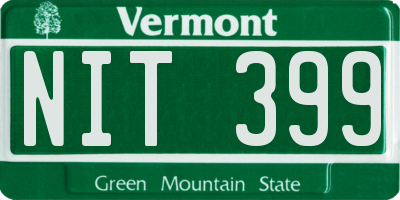 VT license plate NIT399