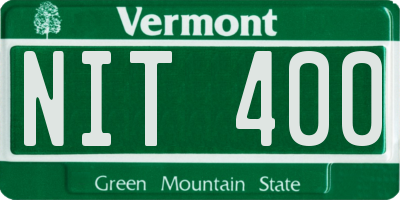 VT license plate NIT400