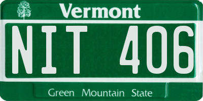 VT license plate NIT406