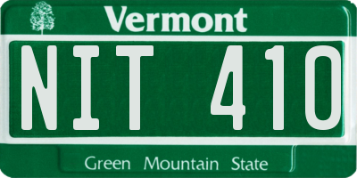 VT license plate NIT410