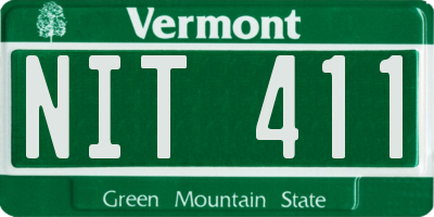 VT license plate NIT411