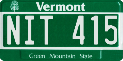 VT license plate NIT415