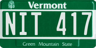 VT license plate NIT417