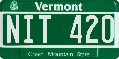 VT license plate NIT420