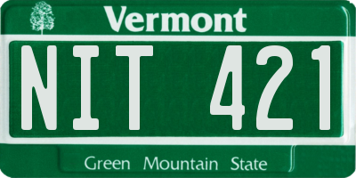 VT license plate NIT421