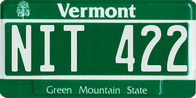 VT license plate NIT422
