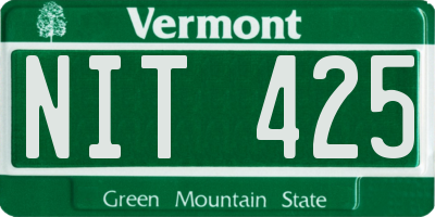 VT license plate NIT425