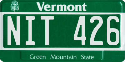 VT license plate NIT426