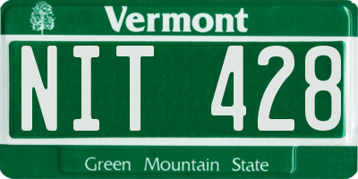 VT license plate NIT428