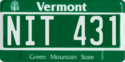 VT license plate NIT431