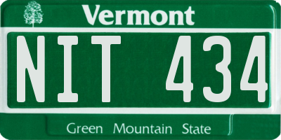 VT license plate NIT434