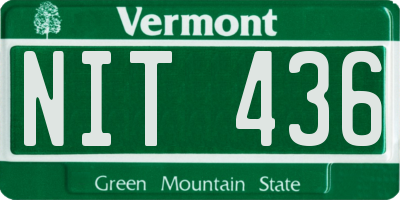 VT license plate NIT436