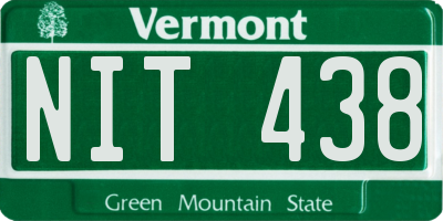 VT license plate NIT438
