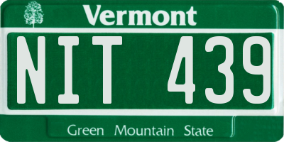 VT license plate NIT439