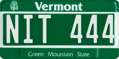 VT license plate NIT444