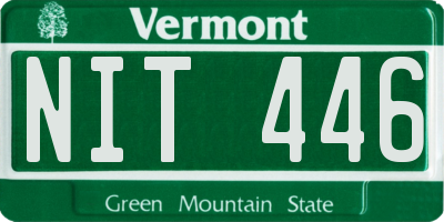VT license plate NIT446