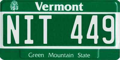 VT license plate NIT449