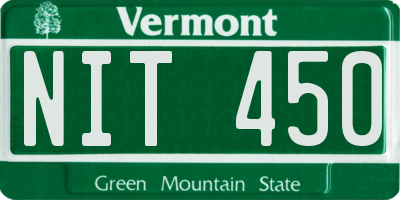 VT license plate NIT450