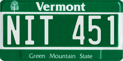 VT license plate NIT451