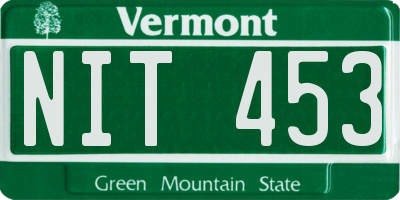 VT license plate NIT453