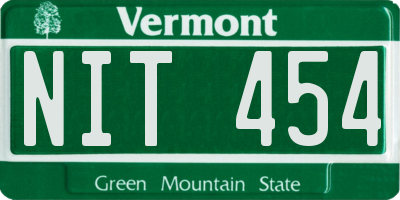 VT license plate NIT454