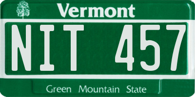VT license plate NIT457