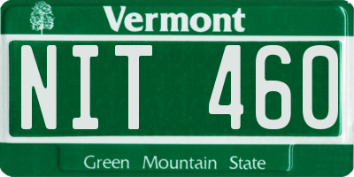 VT license plate NIT460