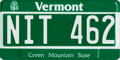 VT license plate NIT462