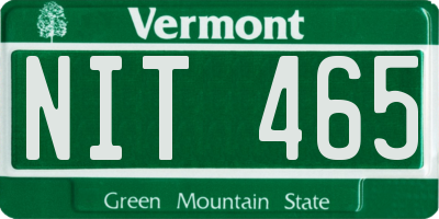 VT license plate NIT465