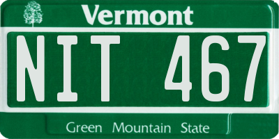 VT license plate NIT467
