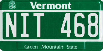 VT license plate NIT468