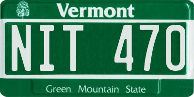 VT license plate NIT470