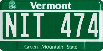 VT license plate NIT474
