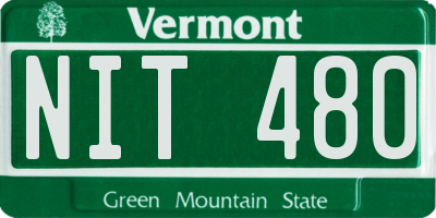 VT license plate NIT480