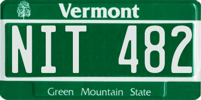 VT license plate NIT482