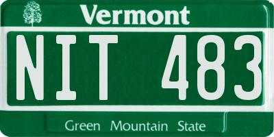 VT license plate NIT483