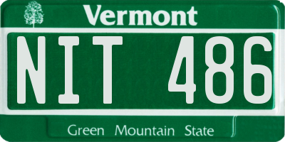VT license plate NIT486