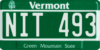 VT license plate NIT493
