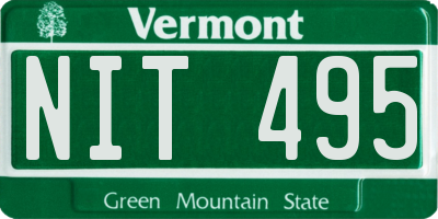 VT license plate NIT495