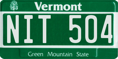 VT license plate NIT504