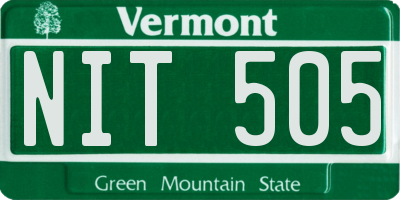 VT license plate NIT505