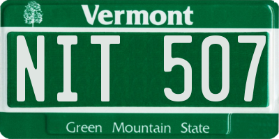 VT license plate NIT507