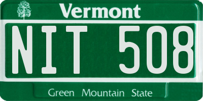 VT license plate NIT508
